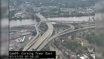 Traffic Cam Albany › East: I-787, US 9/US 20, South Mall Expressway from east side of the Corning Tower