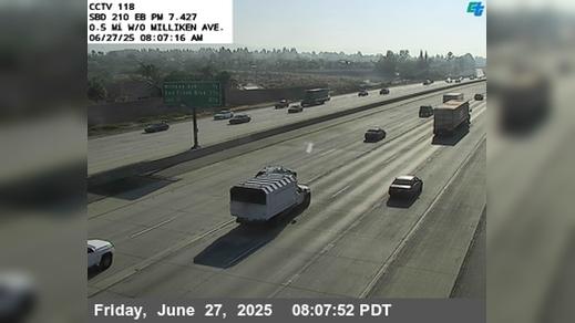 Traffic Cam Rancho Cucamonga › East: I-210 : (118) 0.5 Miles West of Milliken