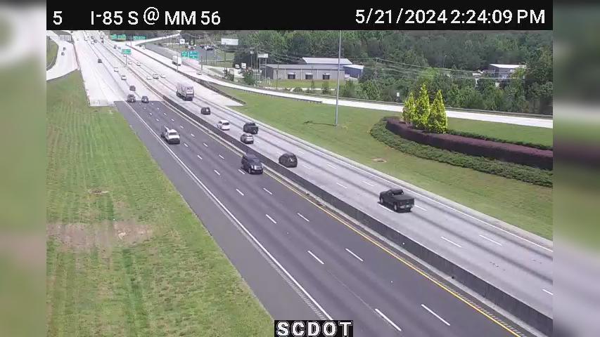 Traffic Cam Greer: I-85 S @ MM 56 (SC 14 Bridge)