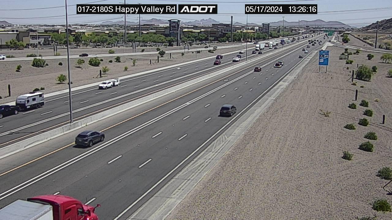 Traffic Cam Phoenix › South: I-17 SB 218.05 @Happy Valley