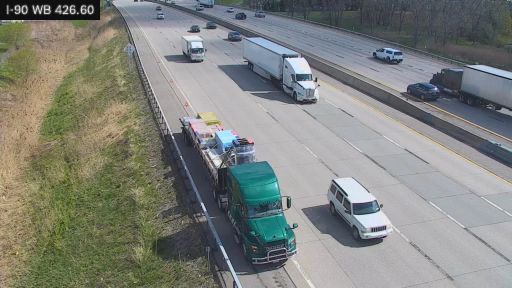 Traffic Cam Winchester › West: I-90 at Interchange 53 (I-190 Junction) 4th Lane Section