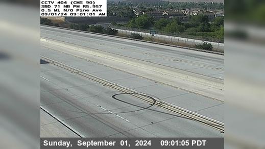 Traffic Cam Chino Hills › North: SR-71 : (404) 0.5 Mi N/O Pine Ave