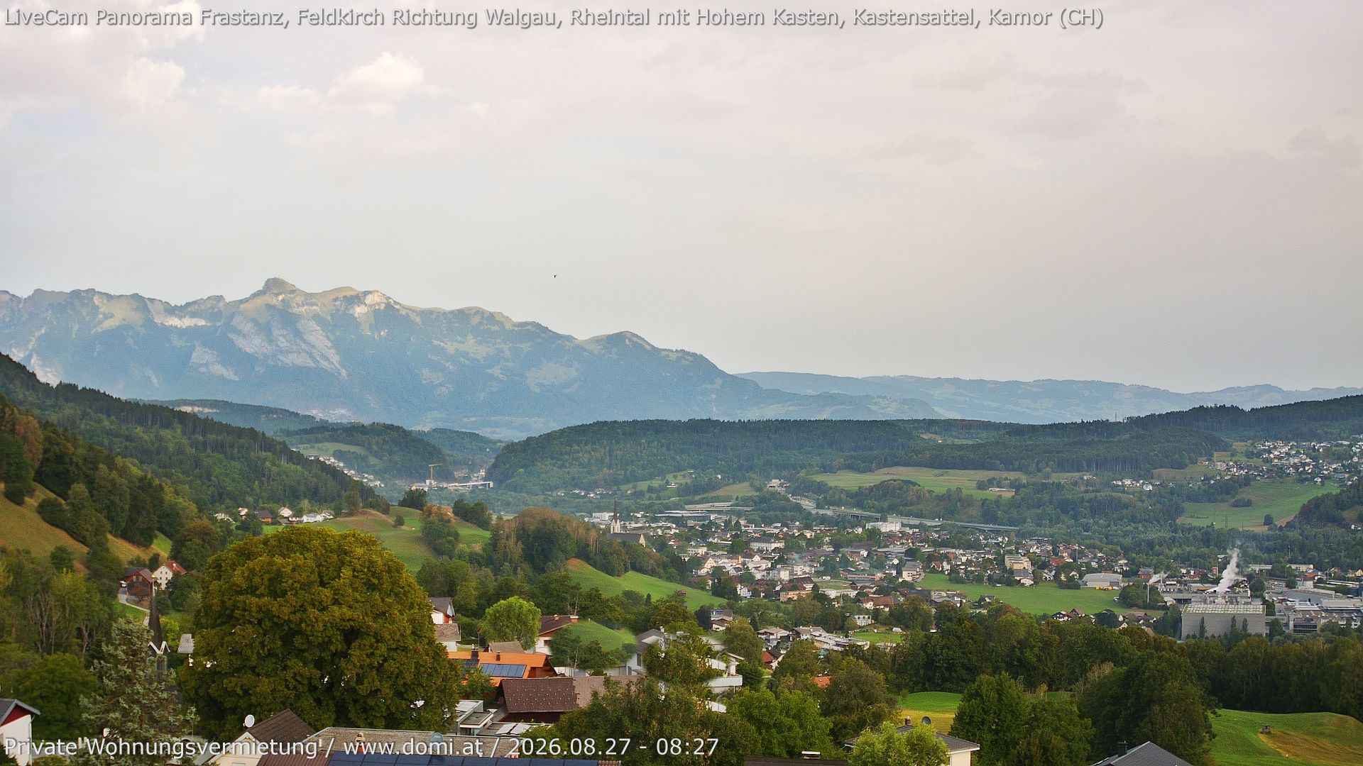 Traffic Cam Marktgemeinde Frastanz: Panorama Feldkirch - Frastanz - Rheintal - Walgau