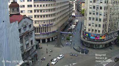 Vue webcam de jour à partir de Belgrade: Central