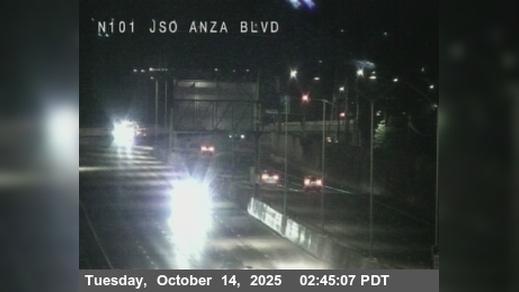 Traffic Cam Burlingame › North: TV415 -- US-101 : N101 JSO Anza Blvd