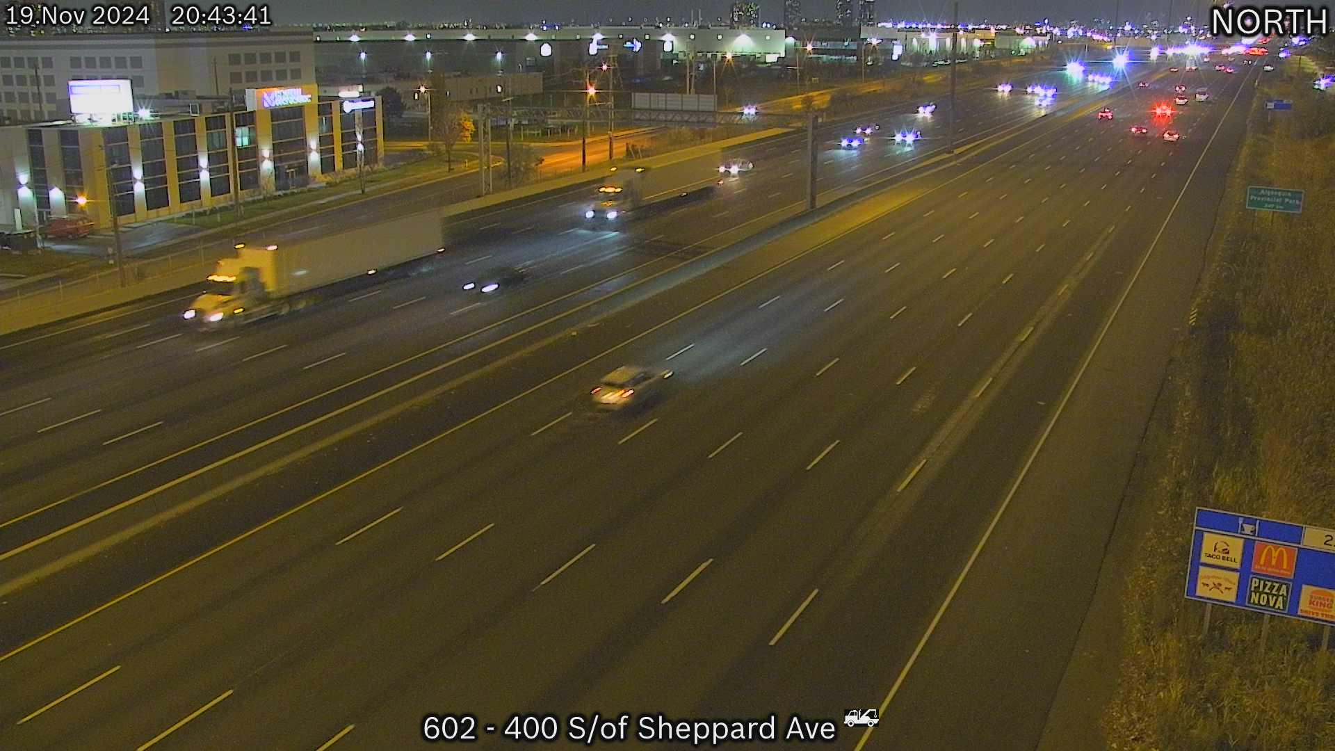 Traffic Cam North York: Highway 400 north of Wilson Avenue