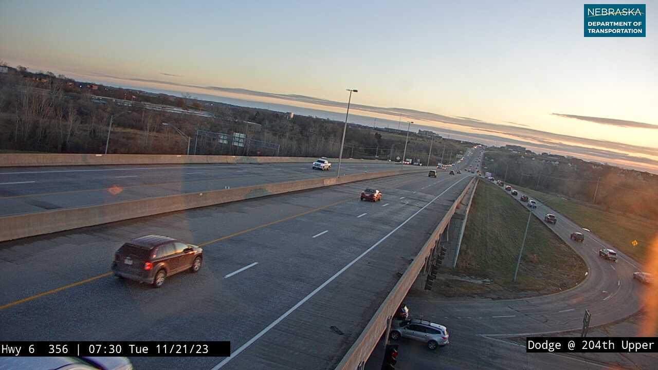 Traffic Cam Omaha: US 6: Dodge St at 204th St Underpass: Various Views