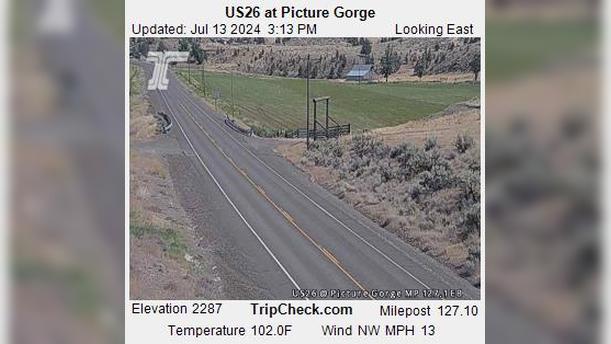 Traffic Cam Dayville: US26 at Picture Gorge