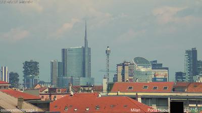 Preview delle webcam di Milan › East: Torre "Branca" - Porta Nuova - Torre Unipol SAI - Unicredit Tower - Torre Solea - Torre Solaria - Bosco Verticale - Diamond Tower - Galfa Tower - Pirelli Skyscraper