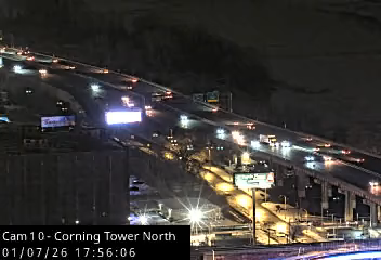 Traffic Cam Albany › South: I-787 from the north side of the Corning Tower