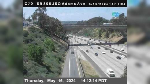 Traffic Cam Normal Heights › South: C070) I-805 : Just South of Adams Ave