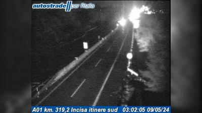 Preview delle webcam di Stradacce: A01 km. 319,2 Incisa itinere sud