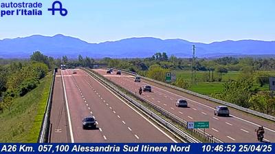 Preview delle webcam di Castellazzo Bormida: A26 Km. 057,100 Alessandria Sud Itinere Nord