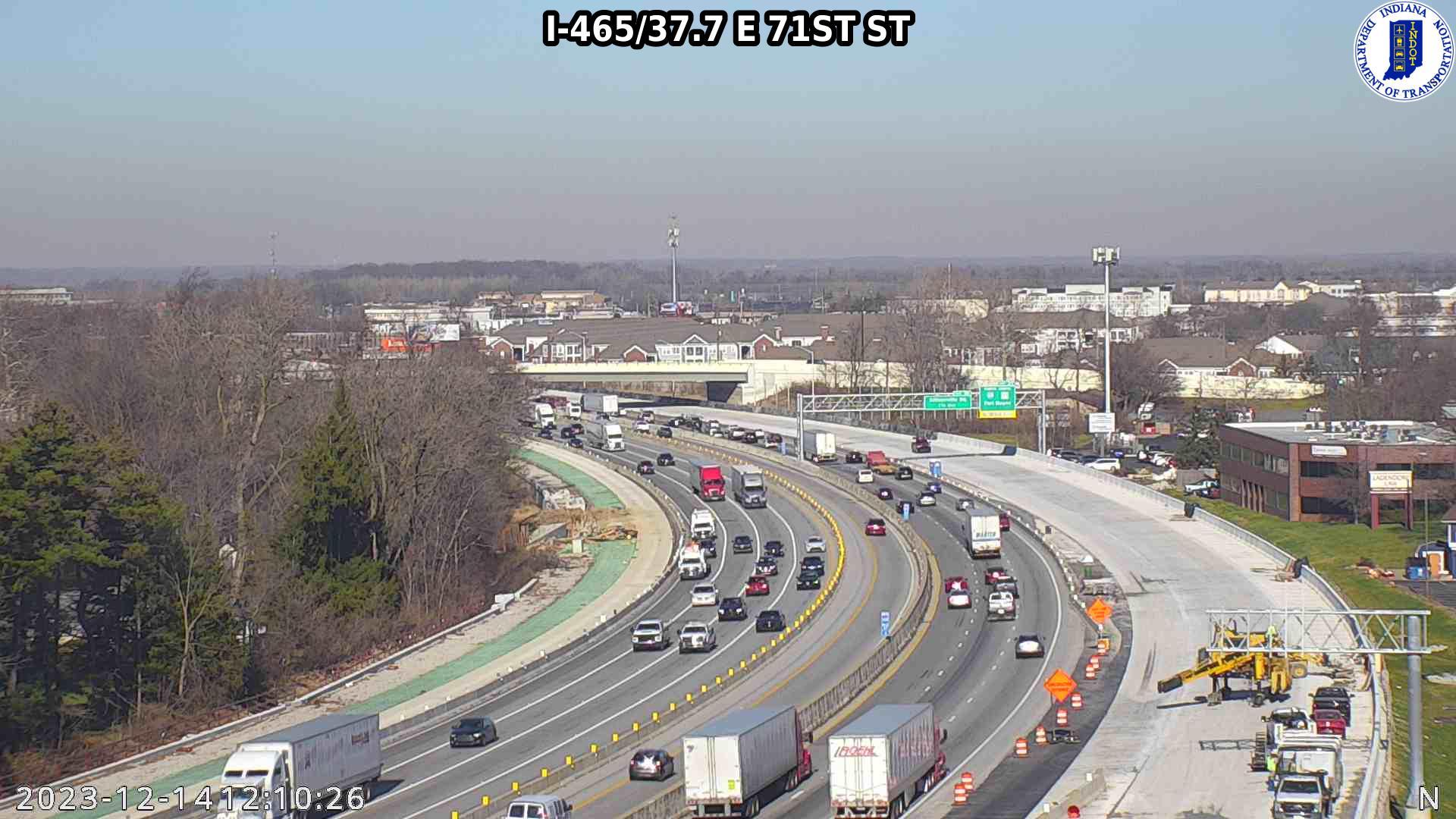 Traffic Cam Indianapolis: I-465: I-465/37.7 E 71ST ST : I-465/37.7 E 71ST ST