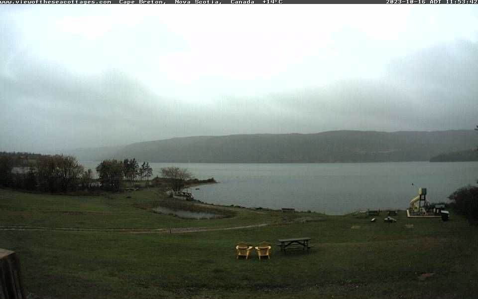 Traffic Cam Big Bras d'Or: View of the sea cottages