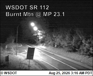 Traffic Cam Clallam › West: SR 112 at MP 23.1: Burnt Mt
