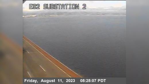 Traffic Cam Foster City: TVE03 -- SR-92 : San Mateo Bridge Substation