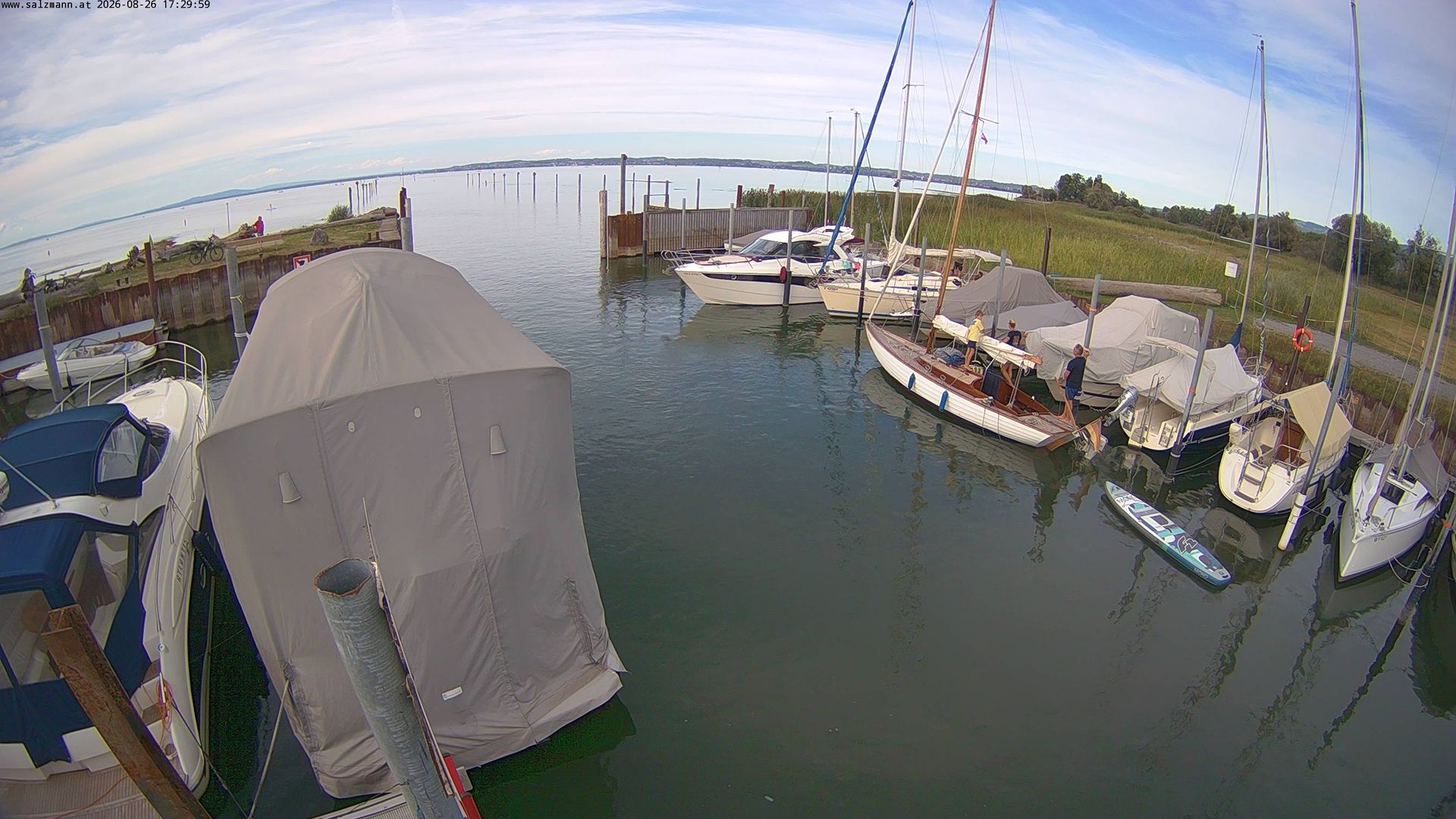 Traffic Cam Gemeinde Fussach: Rohrspitz Yachting Salzmann GmbH - Rohrspitz