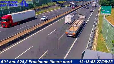 Preview delle webcam di Corso Lazio: A01 km. 624,5 Frosinone itinere nord