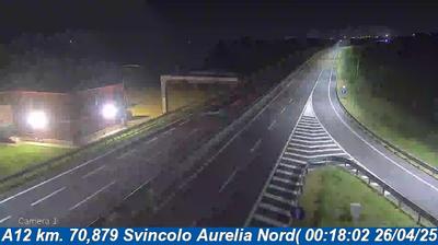 Preview delle webcam di Tarquinia: A12 km. 70,879 Svincolo Aurelia Nord(MonteRomano)