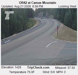 Traffic Cam Camas Valley: ORE42 at Camas Mountain