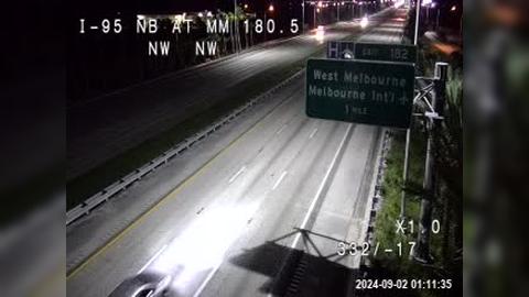 Traffic Cam Melbourne: I-95 @ MM 180.5 NB