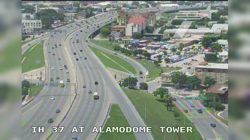 Traffic Cam San Antonio › North: IH 37 at Alamodome Tower
