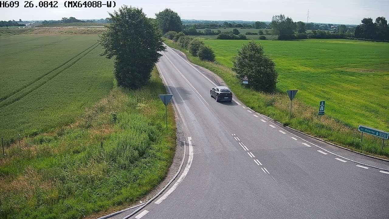 Traffic Cam Indslev Tarup: Nørre Åby, Rute 313, Assensvej, Autobahnauffahrt