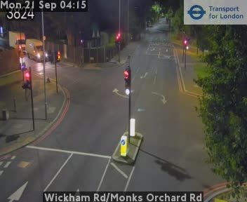 Traffic Cam Croydon: Wickham Rd/Monks Orchard Rd