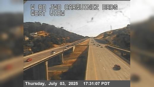 Traffic Cam Valona › West: TV972 -- I-80 : Just West Of Carquinez Brdg