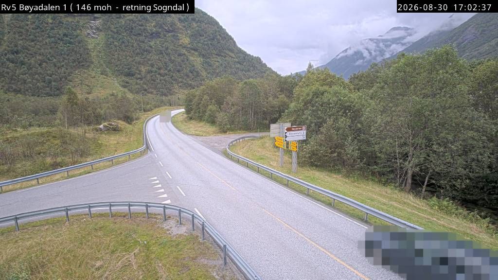 Traffic Cam Fjaerland: R5 Bøyadalen (Sogndal)