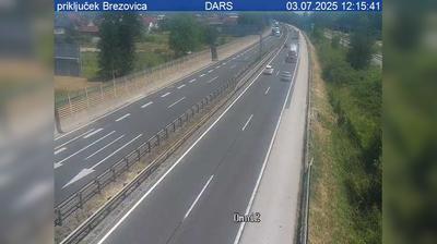 Zadnja slika ob 12h: Avtocesta Ljubljana - Koper, priključek Brezovica