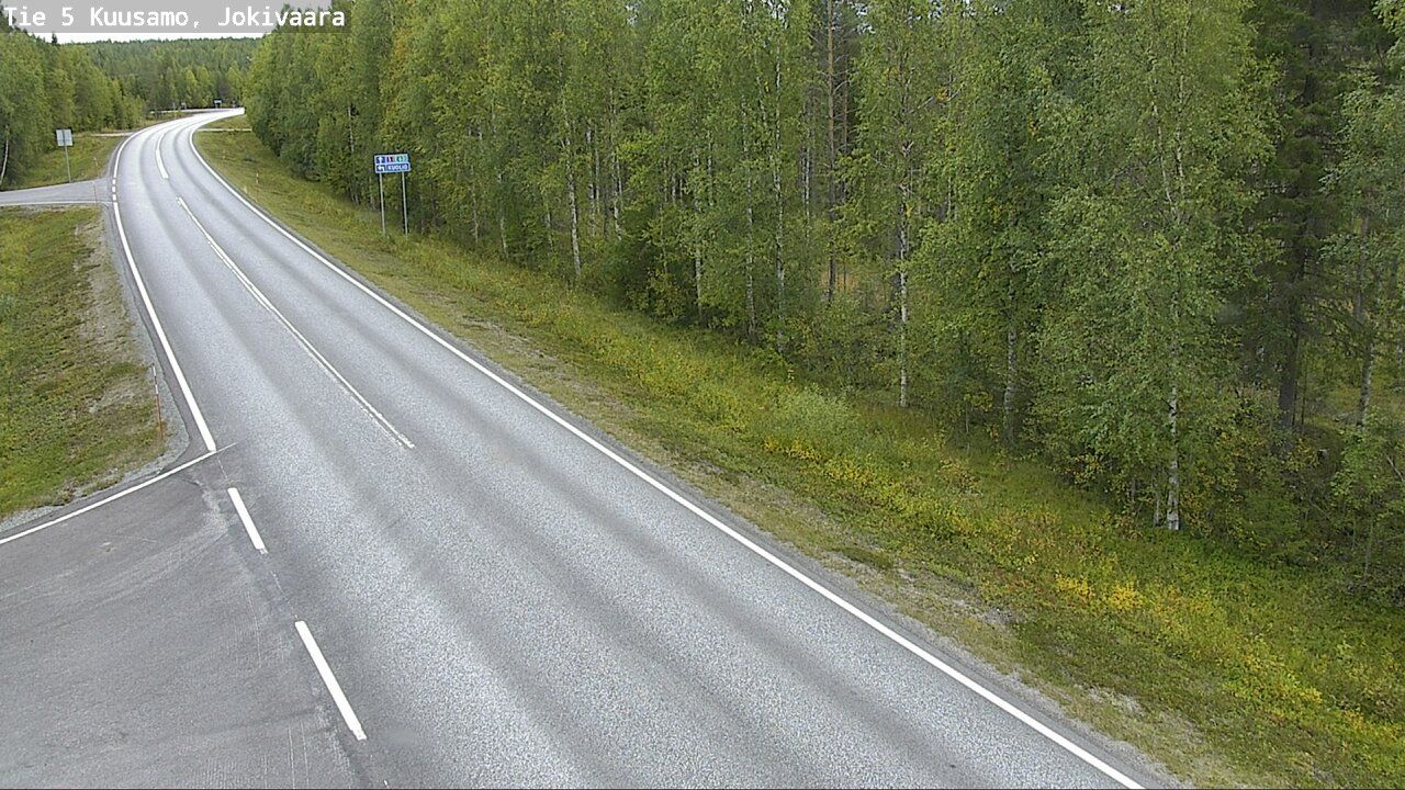 Traffic Cam Kuusamo: Tie - Jokivaara - Kuusamoon