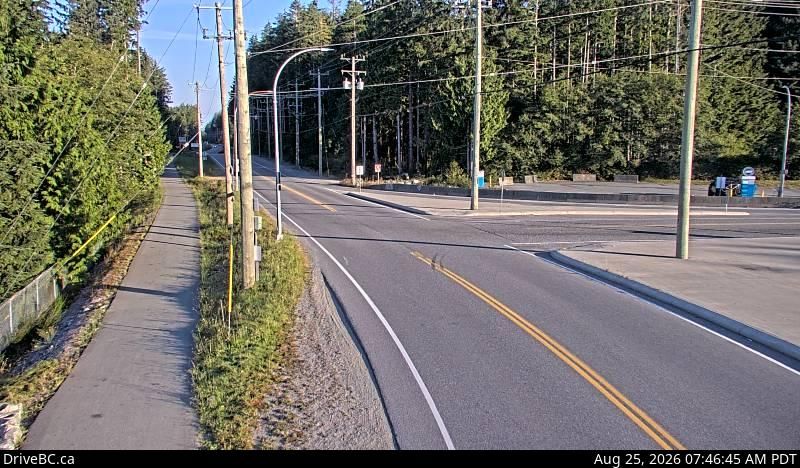 Traffic Cam Ucluelet › North: Hwy 4 at - Tofino Highway junction, looking north