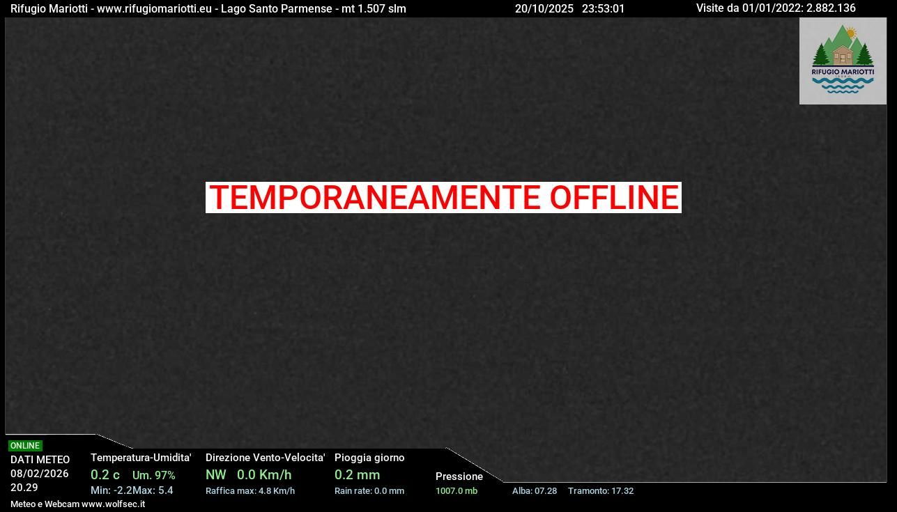 Traffic Cam Corniglio › West: Lago Santo Parmense: Rifugio G.Mariotti mt.1507