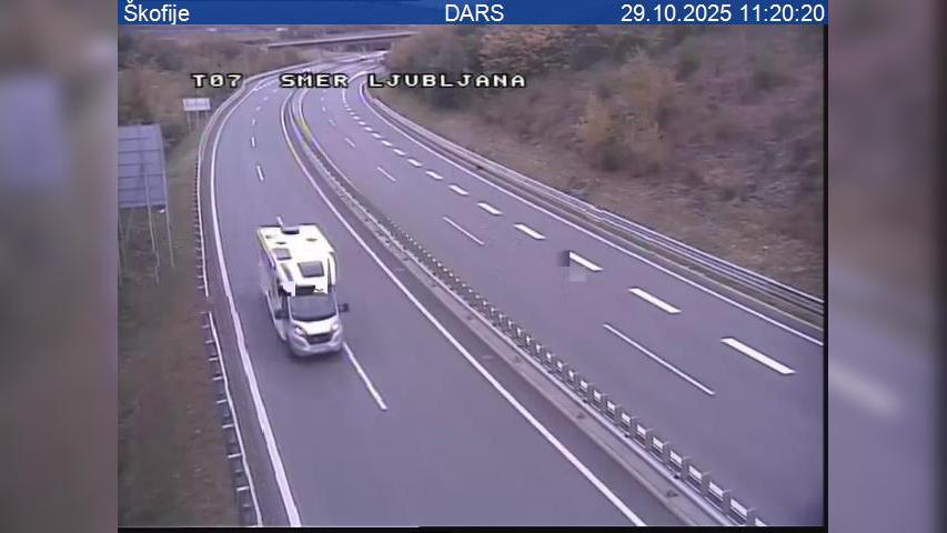 Traffic Cam Spodnje Skofije: H5-E751, Škofije - Srmin, priključek Škofije