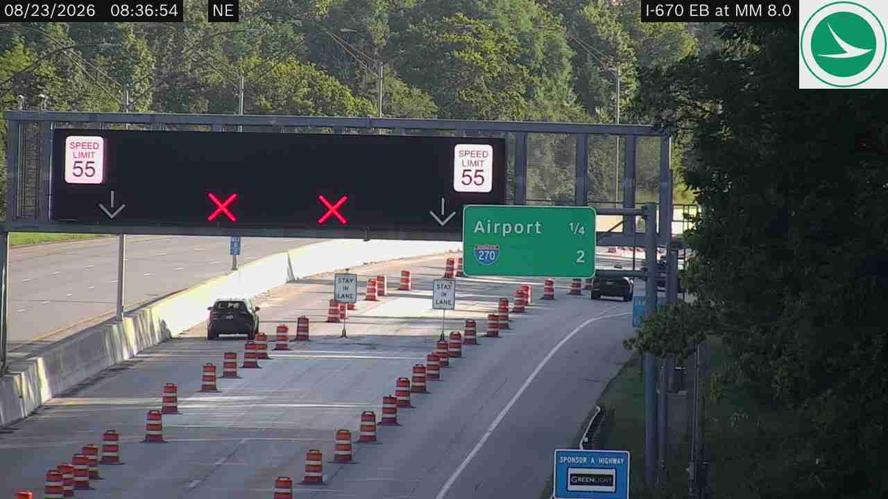 Traffic Cam Columbus: I-670 EB at MM 8.0, East of 5th Ave