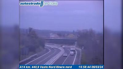 Preview delle webcam di San Lorenzo: A14 km. 440,9 Vasto Nord itinere nord