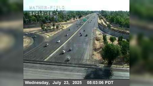 Traffic Cam Rancho Cordova › East: Hwy 50 at Mather Field EB