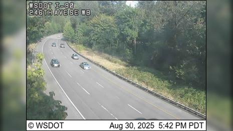Traffic Cam Issaquah › West: I-90 at MP 18.6: 246th Ave SE, WB