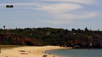 Ultima vista de la luz del día desde Ferragudo: Praia Grande