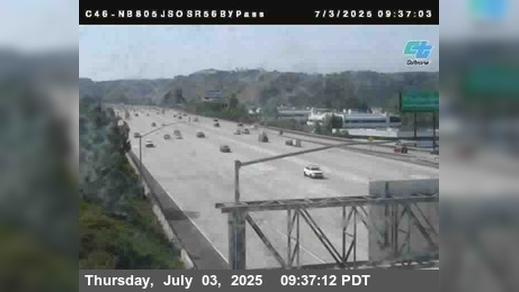 Traffic Cam San Diego › North: C046) I-805 : JSO SR-56 Bypass