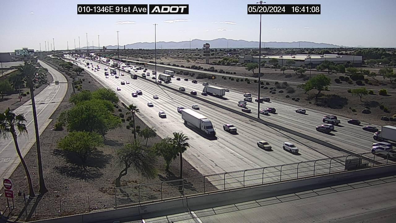 Traffic Cam Tolleson › East: I-10 EB 134.69 @91st