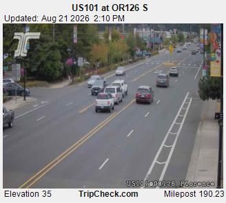 Traffic Cam Florence: US 101 at ORE126 S